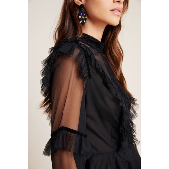 Anthropologie Maggie Sheer Victorian Blouse - Picture 5 of 6